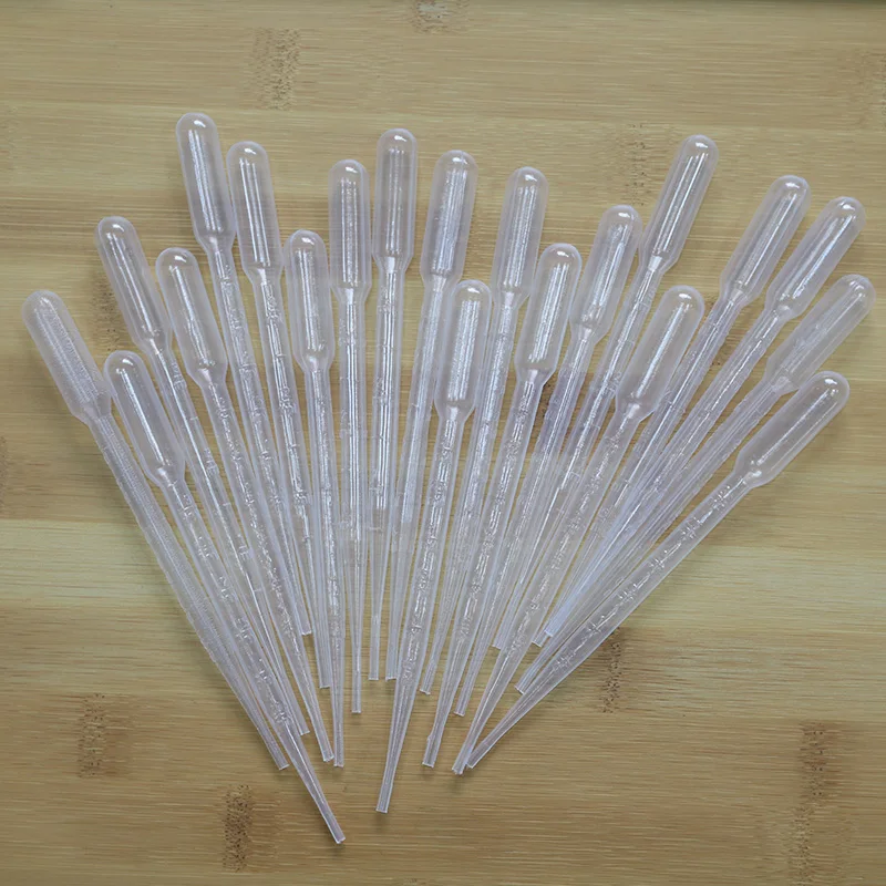 20 Pieces of 3ML Science Laboratory Office Textbook Pipette Plastic Transparent Disposable Safety Dropper Supplies