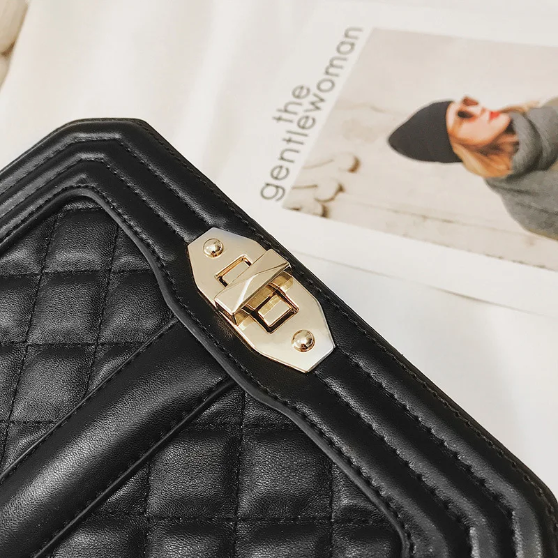 

2019 New Style Stereo Stereotypes Square Sling Bag Rhombus Lock Shoulder Oblique WOMEN'S Bag