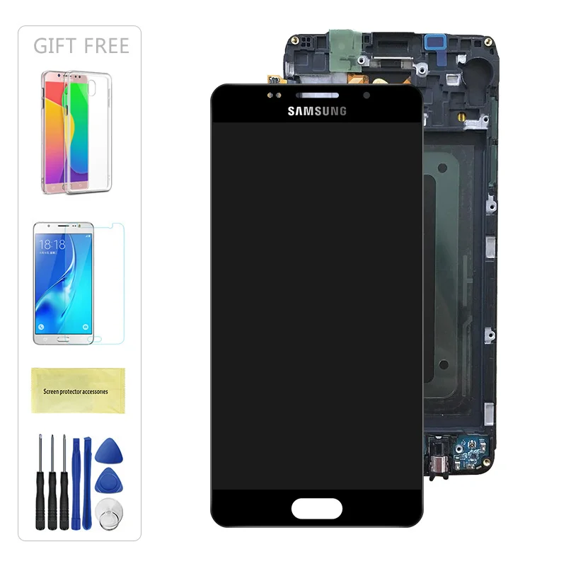 Black With Frame 5,2 ''ЖК-дисплей для samsung A5, A510, A510F, A510M, SM-A510F, сенсорный экран, дигитайзер, замена A510F, дисплей с рамкой - Цвет: Black With Frame
