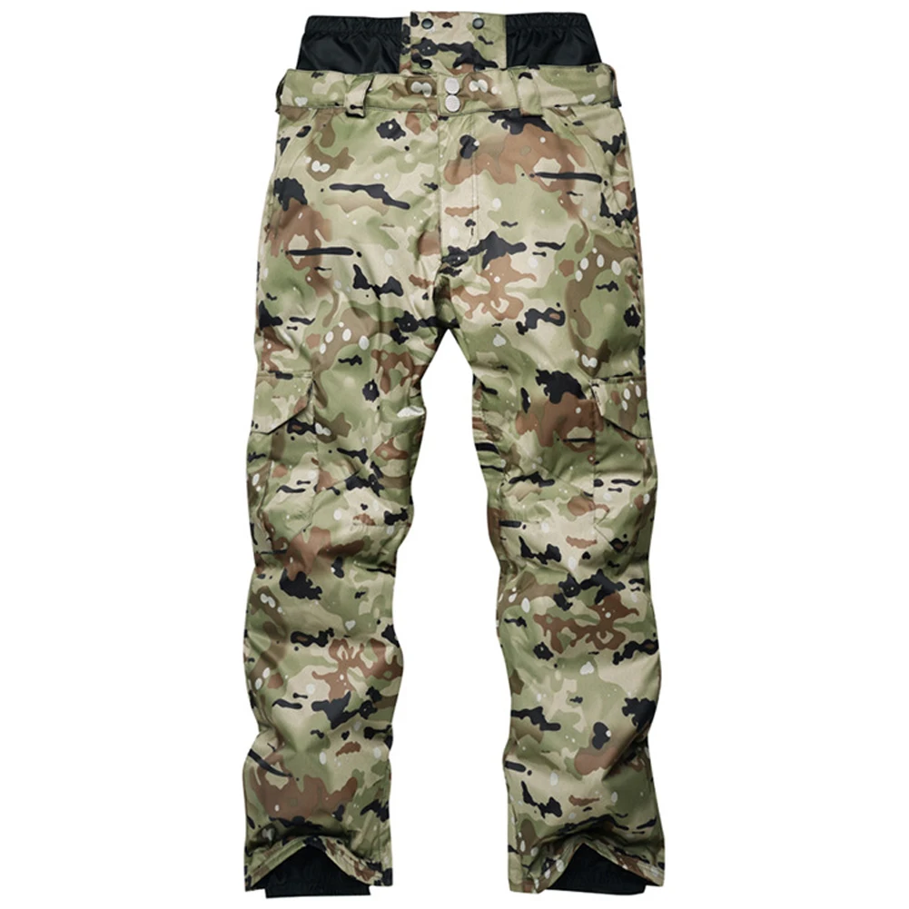 Fishing Breathable Hiking Outdoor Mountaineering Warm Snowboard Thicken Men Ski Pants Zipper Windproof Waterproof Camping Winter - Цвет: Khaki Camouflage