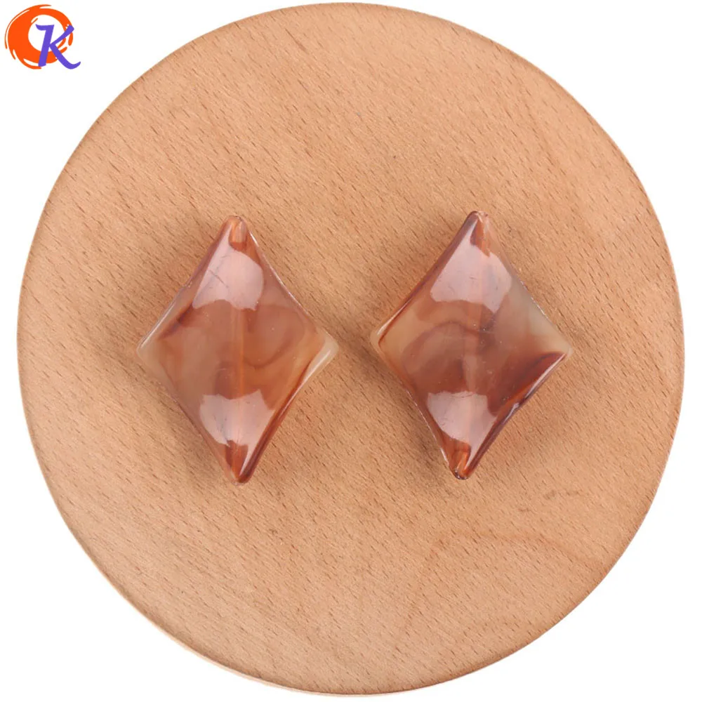 Сердечный дизайн 29x38 мм 100 шт. акриловые бусины/DIY бусины для изготовления ювелирных изделий/ромб Форма/Мрамор эффект бусы/ручная работа/фурнитура для сережек
