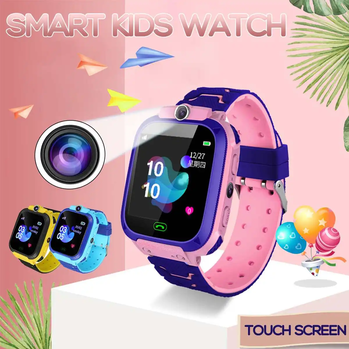 

2019 New LBS Kid Smartwatches Touch Screen Anti-lost Base Station Location SOS Call Sim Card Alarm Remote Camera Smart Watches