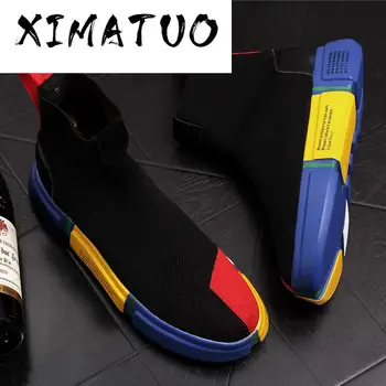 

Spring and autumn New Trend Fashion breathable mesh casual shoes lightweight non-slip flat shoes flying woven socks shoes