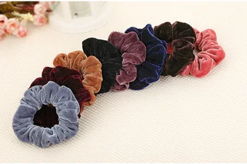 

DHL 500pcs Velvet Scrunchie For Women Disc Hair Flower Headrope No Hurt Hair Rubber Bun Hair Accessories Elastic Headwear