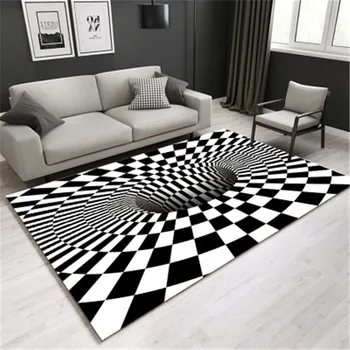 

Printed Carpet Area Rug Solid Geometric Abstraction Carpet 3D Home Room Area Rug Floor Carpet Living Room Bedroom Decorative Pad