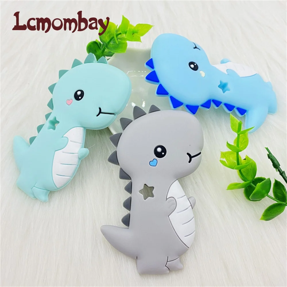 1pcs Silicone Dinosaur  Teether Rodent Animal Silicone Beads Chew Charms Food Grade Silicone Teether Bead Toy Gift 4