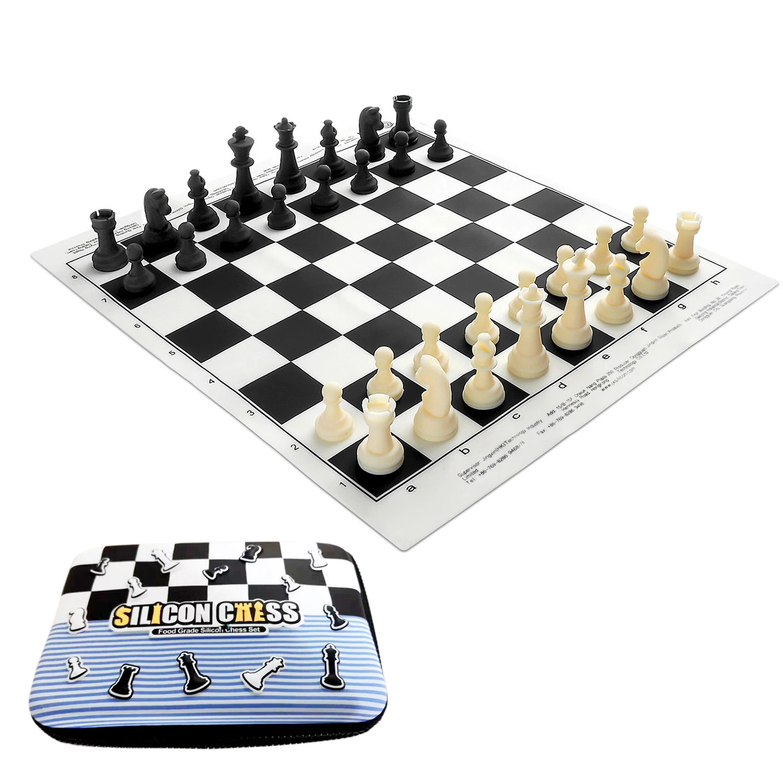 

Chess Set Tournament Chess With Silicone Board Games Foldable Travel Chess Pieces Board Game Puzzle Kids Toy