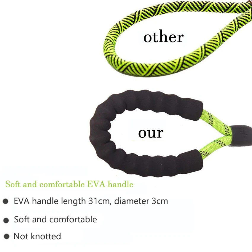 Large Dog Reflective Rope Durable Large Dog Leash Walking Big Dog Collar Strengthen Traction Harness Round Nylon Medium Dog Lead