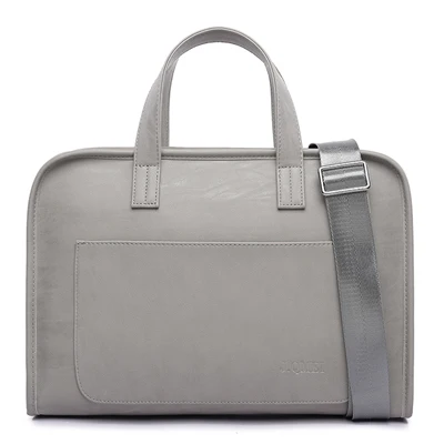 Деловая Компьютерная сумка для macbook Air 13, 14, 15, 15,6 дюймов, чехол для ноутбука, ПУ, водонепроницаемая сумка для ноутбука, портфель, сумки для женщин - Цвет: style 2 gray