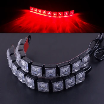 

beler Plastic 2Pcs 12V Safety Marine Boat Bow Daytime Navigation Lights LED Lighting Waterproof Stripe Kit 23.5x2 cm 2028BLBRB