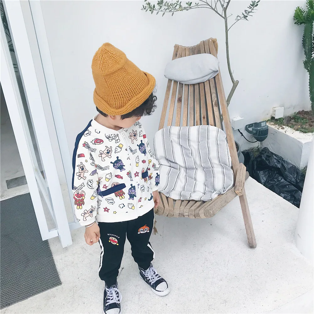 Tonytaobaby/новая осенне-зимняя одежда для мальчиков и девочек, пальто с героями мультфильмов бархатное пальто на молнии детская куртка