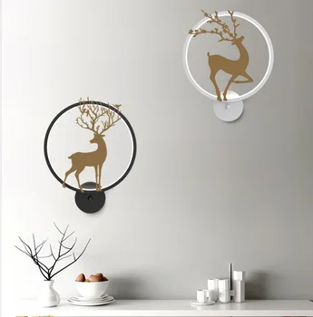 

The Nordic Wall Lamp Bedroom Bedside Lamp Switch Modern Minimalist Creative Cool Deer Living Room Hallway Stairs Wall