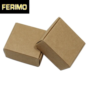 

Wholesale Brown Kraft Paper Small Gift Packaging Box For Wedding Party Candy DIY Handmade Soap Jewelry Craft Pearl Storage Boxes