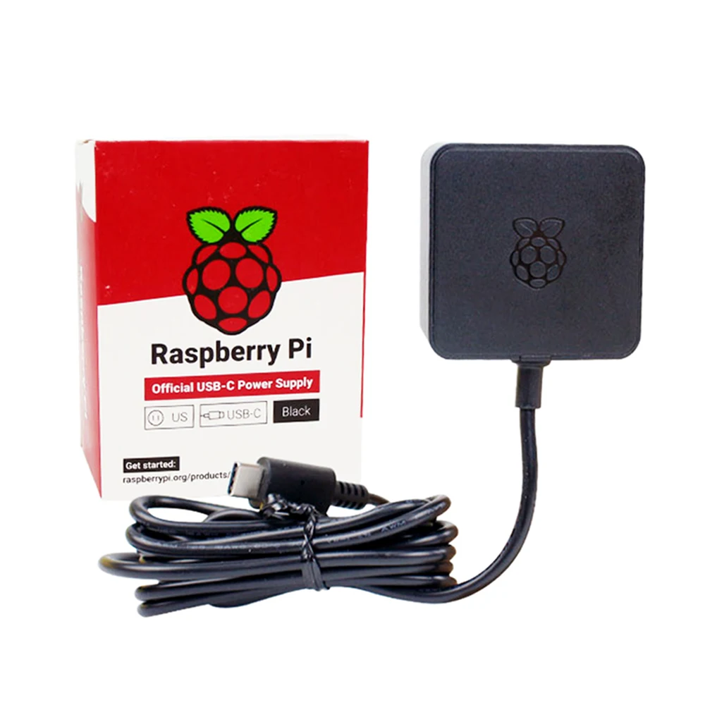 Raspberry Pi 4 Официальный USB C адаптер питания 5 1 В 3A источник США и рекомендуемый для pi