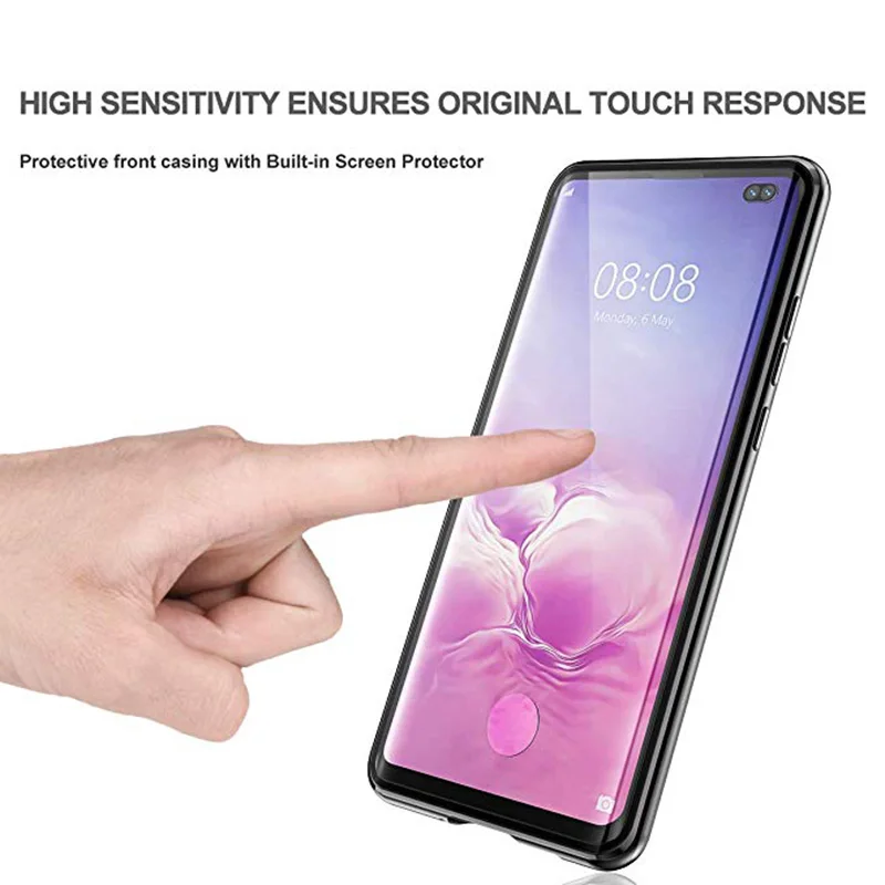 Двусторонний стеклянный магнитный металлический чехол для samsung Galaxy S8 S9 S10 Plus S10E чехол для samsung Note 8 9 10 A30 A10 M30 чехол