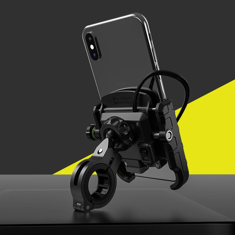 Мотоцикл QC 3,0 USB Зарядное устройство телефона подножка; алюминиевый сплав вращать 360 градусов 3,0 USB быстрая зарядка держатель для мобильного телефона