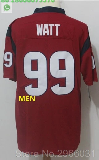 А+++ Качественная мужская футболка для взрослых Deshaun Watson 4 DeAndre Hopkins 10 JJ Watt 99 Houston - Цвет: For men
