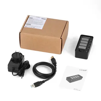 

4 Ports USB 3.0 Hub High Speed 5Gbps USB 3.0 Data Hub Splitter with LEDs & Switch External Power Adapter for PC Laptop