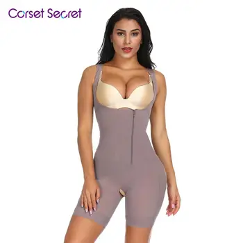 

Corset Secret Women Body Shaper Women's Shapewear Underbust Wide Straps Bodysuit with Zipper Anti-Curling Tummy Control Panty