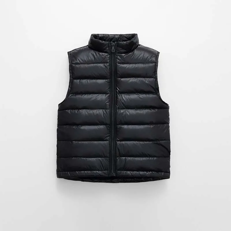 

ZWF1305 New Children Down Vest Girls Sleeveless Jacket Winter Waistcoats Boys Autumn Outerwear Coats Kids Warm Clothes