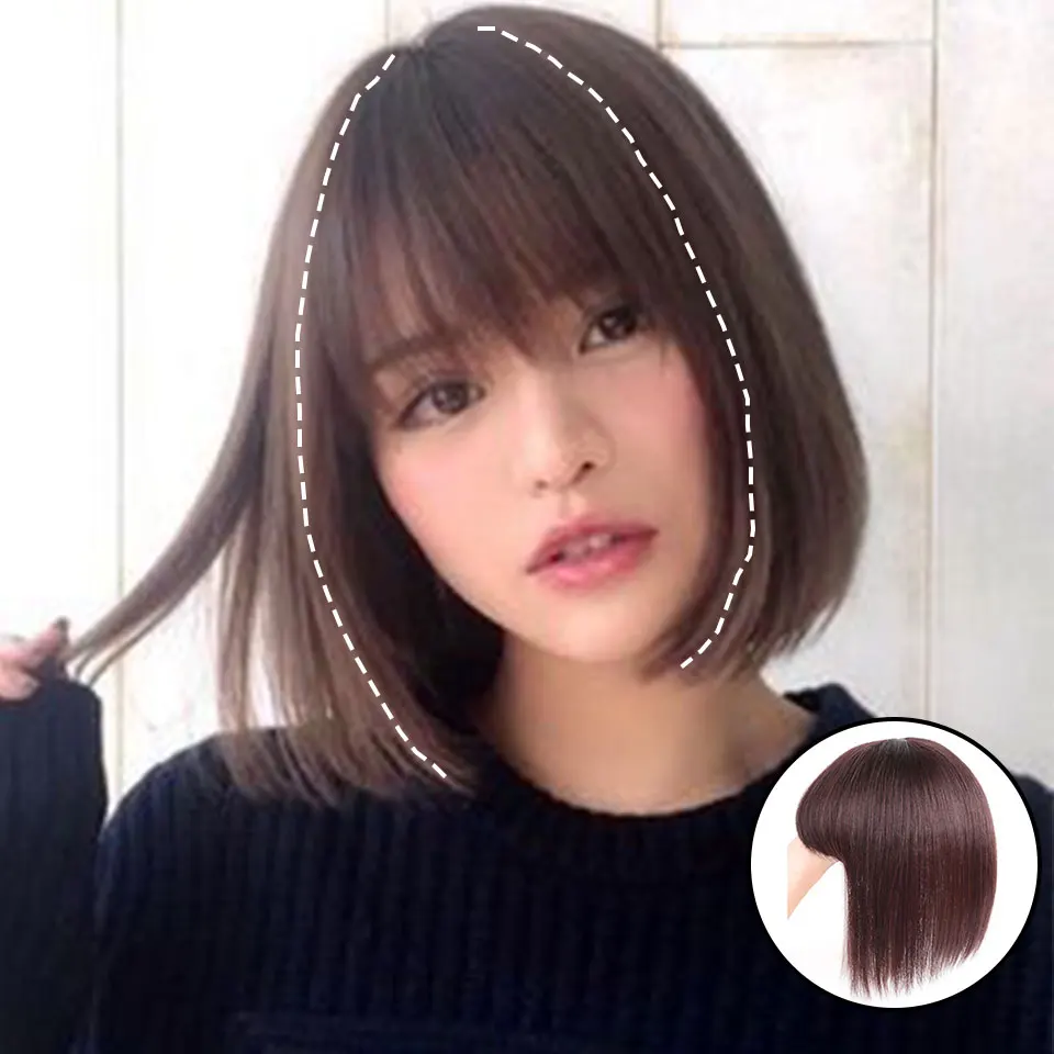 Cena HOUYAN długie włosy ludzkie grzywka klip w ludzkie klipsy do przedłużania włosów w prosto Remy naturalne włosy Fringe 100% dziewicze produkty do włosów