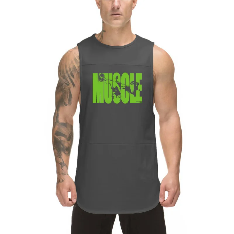 

Brand Workout Mesh Fitness Singlets Sportswear MensTank Top Gym Stringer Clothing Bodybuilding Vest Muscle Sleeveless Shirt