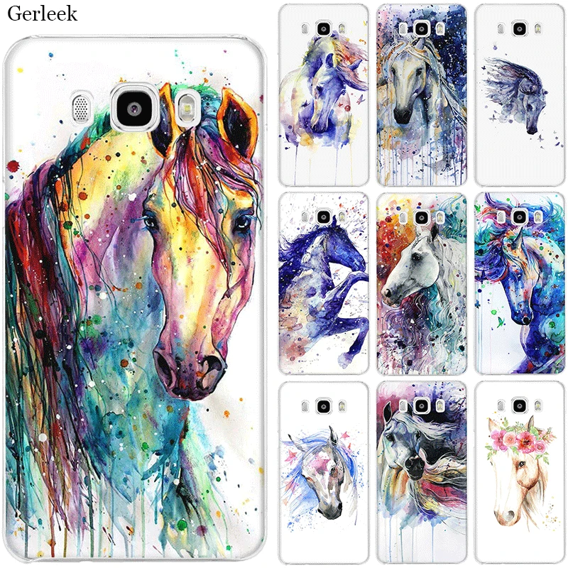 Чехол для samsung Galaxy M10 M20 M30 M40 S6 S7 край S8 S9 S10 S10e Plus Note 8 9 S3 S4 S5 крышка акварель Лошадь картина маслом