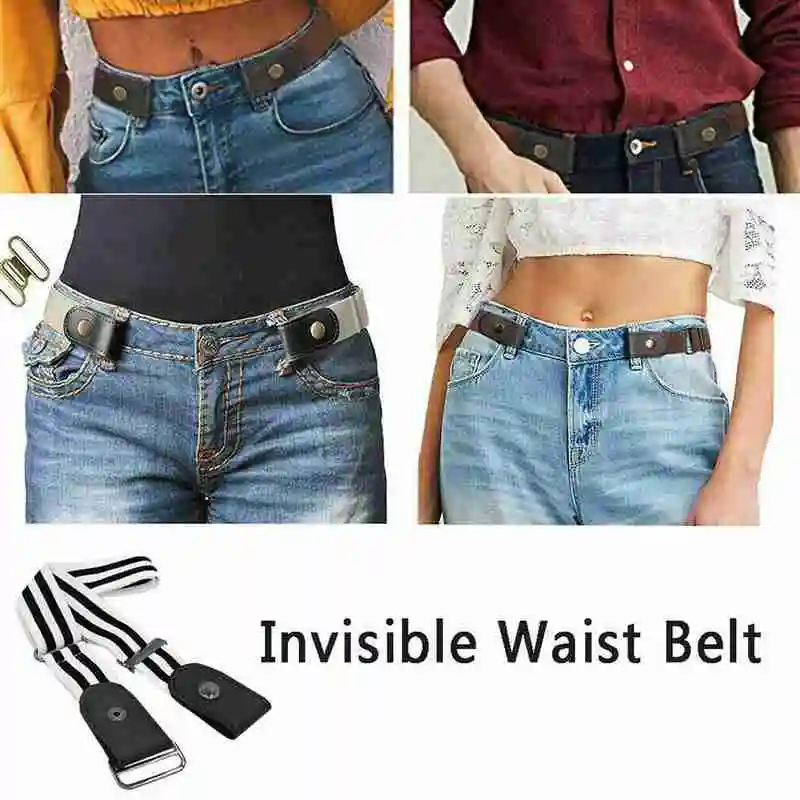 

Easy Belt Without Buckle Free Mens Belts For Women Waist Ceinture Femme Elastic Stretch Jeans Hidden Invisible Secret Kids