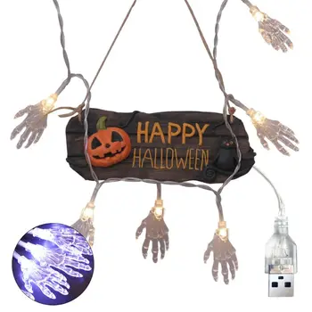 

Skeleton Hands Halloween String Lights for Indoor Outdoor Decor Q0KF