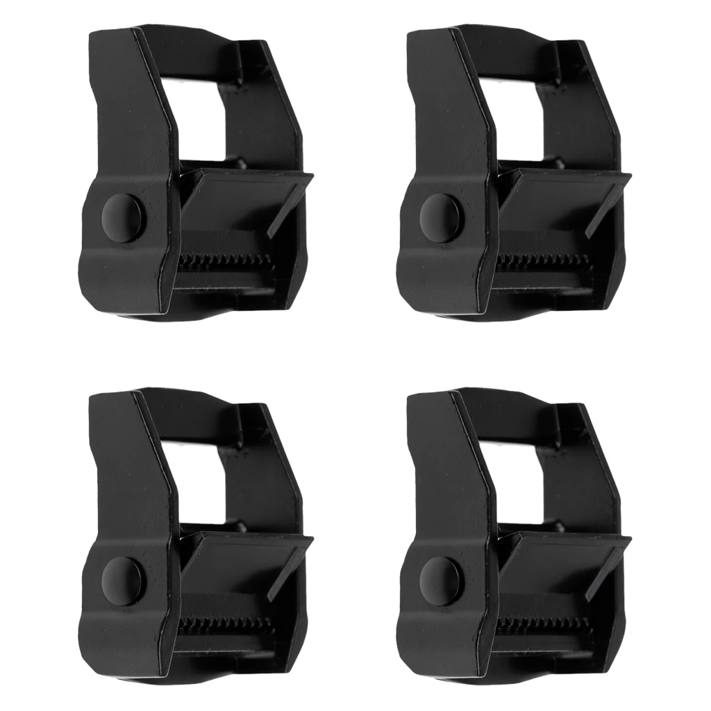 4 Pieces Kayak Cam Tie Down Strap Luggage Cargo Lash Backpack Belt Aluminum Metal Buckle 38mm 1.5'' Toggle Clip