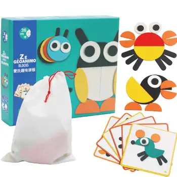 

Kids Wooden Toys For Children Animal Carton Puzzle Jigsaw Puzzles Baby Toys Child Early Educational Aids
