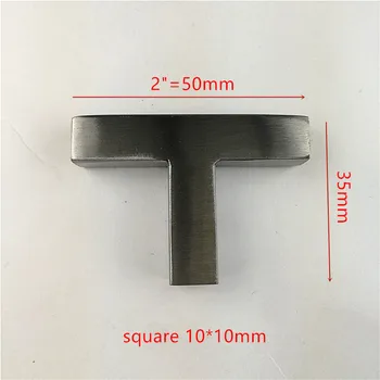 

30pcs/lot (Length:50mm) 10mm Square Bar Stainless Steel Kitchen Door Cabinet Handle Pull Knob