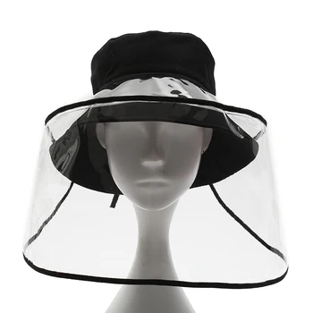 

Black Hat With Protection Face Masks Soft PVC Face Mask Anti-Spitting Splash Prevents Saliva Transmission Windproof Sand Mask