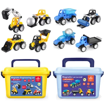 

Children Building Block Engineering Car Truck DIY Assembled Educational Toy Gift Magnetic Building Block Engineering Car Truck