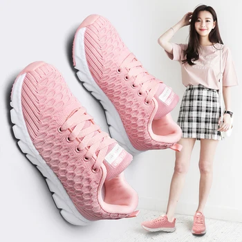 

Zapatillas Sneakers Running Shoes for Women Breathable Fly Weave Damping Jogging Trainers Mesh Gym Sport Shoes Female Footwear