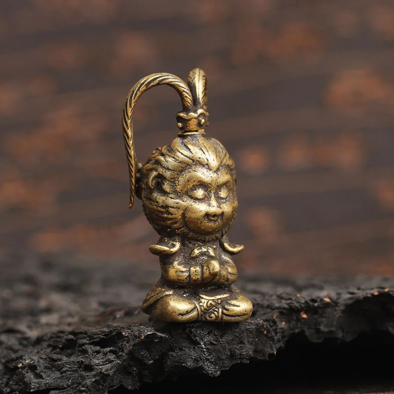 Monkey King Statue Латунный китайский супер герой обезьяна статуя короля декоративное украшение для дома медный офисный стол украшения миниатюрные фигурки аксессуары - Цвет: Monkey King Statue