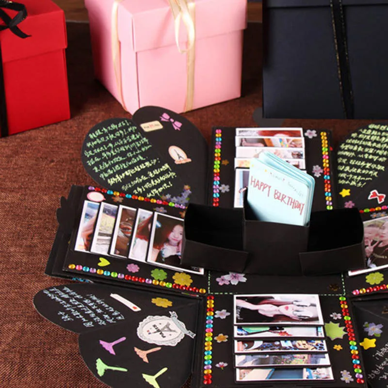 Сюрприз взрыв коробка альбом памяти скрапбук фотоальбом наборы юбилей подарок для дома и офиса 2019ing