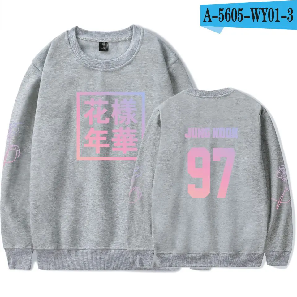 Хип-хоп пуловер одежда kpop толстовка с капюшоном для женщин Love Young Forever Bangtan мальчиков монолитная Толстовка - Цвет: Gray