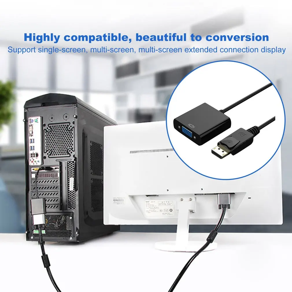 DP Display Port Male to VGA Female Converter Adapter Cable For PC Laptop VGA Adapter Cable Converter
