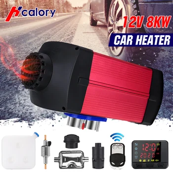 

Metal Shell 12V 8KW Car Heater Air Diesel Heater Triple Air Outlet Heating Fan LCD Display With Oil Extractor For Boat Bus