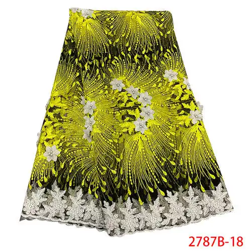Последние нигерийские кружевные стили, Тюлевая кружевная ткань, 3D цветы, французское Сетчатое кружево с бисером для вечерних платьев KS2787B-8 - Цвет: Picture 18