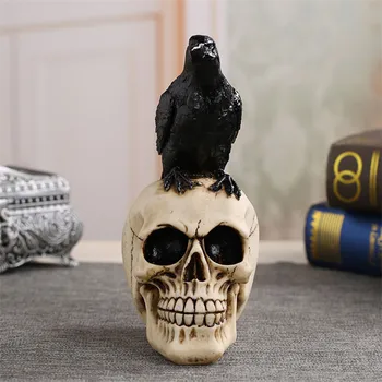 

Resin Craft Statues For Decoration Skull Crow Skull Fashion Home Decor Creative Statue Personalized Ornaments M4389