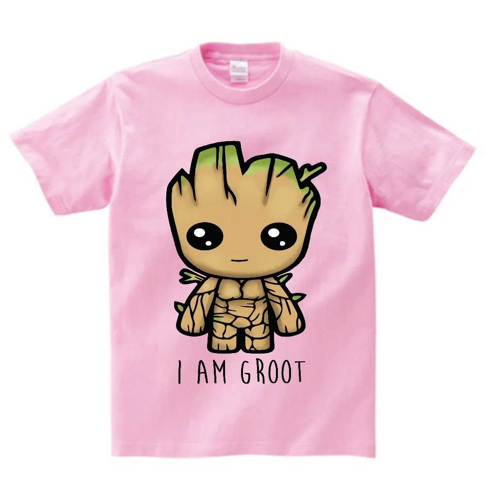 Детская футболка с надписью «Baby I Am Groot» для детей, летние футболки с короткими рукавами, топы, одежда Детские Забавные футболки костюм для От 3 до 9 лет Топ для мальчиков и девочек