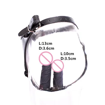 Women Masturbation Adjustable Leather Erotic Panties with Silicone Dildo and Anal Plug Sex Toys for Bdsm Bondage Adults Games 3