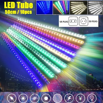 

New Year Outdoor Meteor Shower Rain 50cm 10 Tubes LED String Light Waterproof for Christmas Tree Wedding Garden Party Decoration