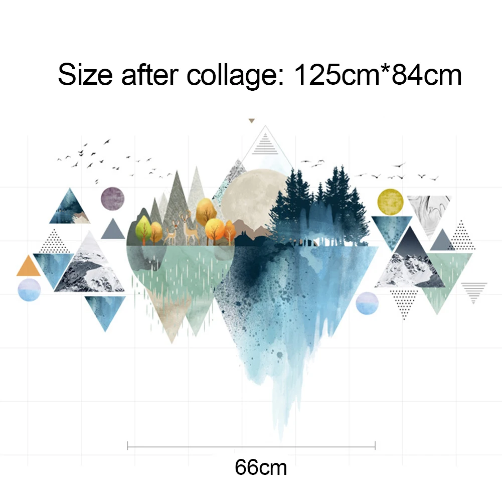 Геометрический треугольник горное дерево Настенная Наклейка фон для спальни