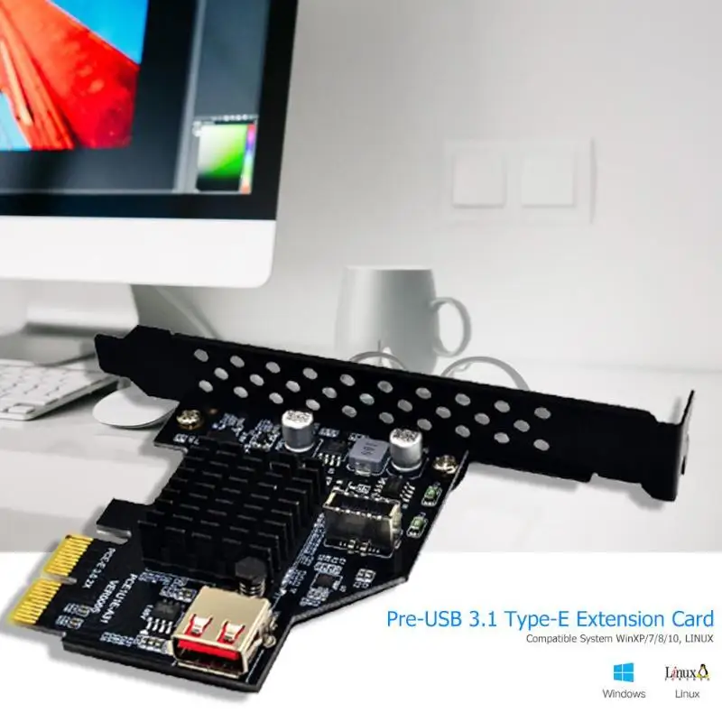 Настольная Передняя карта расширения USB3.1 type-E USB 2,0 PCI-Express 3,0X2 адаптер оснащен высокопроизводительной 125x85x18,5 мм