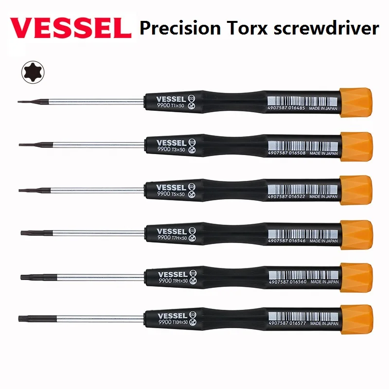 오리지널 일본 선박 Torx 스크루 드라이버, No.9900 마이크로 스크루 드라이버, 아이폰 노트북 카메라 안경 수리용 정밀 나사 T8