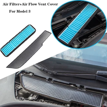 

Car Air Flow Vent Cover Trim Air Filter Accessories Anti-Blocking for Tesla Model 3 Intake Protection
