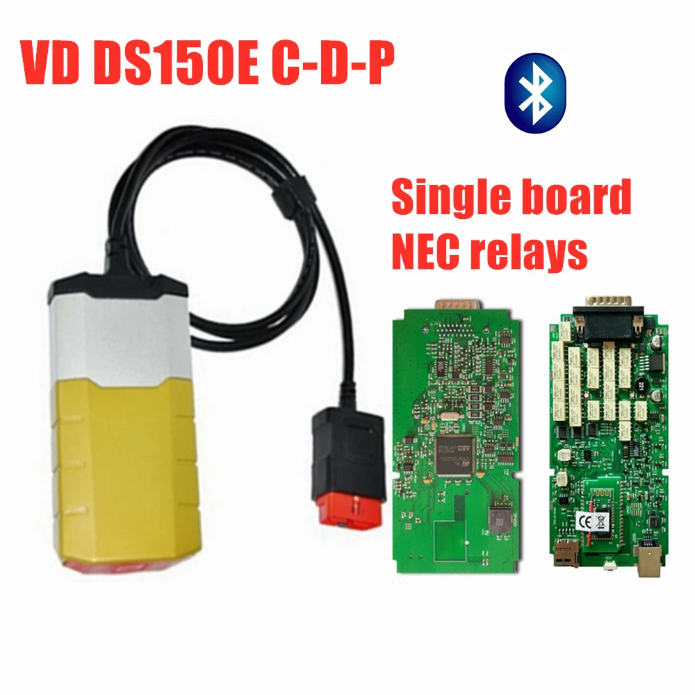 Лучшее качество одна зеленая плата для delphis vd ds150e cdp 2016R0 программное обеспечение keygen с bluetooth сканером для obd2 автомобилей грузовиков